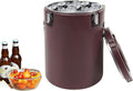 9.25gal Insulated Beverage Dispenser, Stainless Steel Thermal Hot Cold Drink Beverage Dispenser, Portable Outdoors Water Cooler Jug for Hot Chocolate, Milk, Tea, Coffee (Brown)
