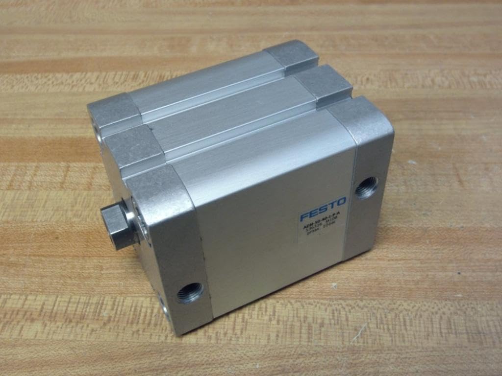 FESTO ADN-50-40-I-P-A (536326), 0.6 TO 10 BAR, 40 MM STROKE, 50 MM BORE, COMPACT, DOUBLE-ACTING, ELASTIC CUSHIONING RINGS/PADS AT BOTH ENDS, G1/8 PNEUMATIC CONNECTION, M10 ROD THREAD, PNEUMATIC CYLIND