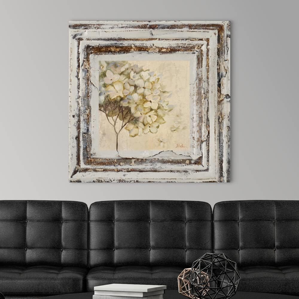 CANVAS ON DEMAND Flowers and Leaves Square VI Canvas Wall Art Print by Patricia Pinto, Home Decor, Artwork, 36'x36' Floral Artwork