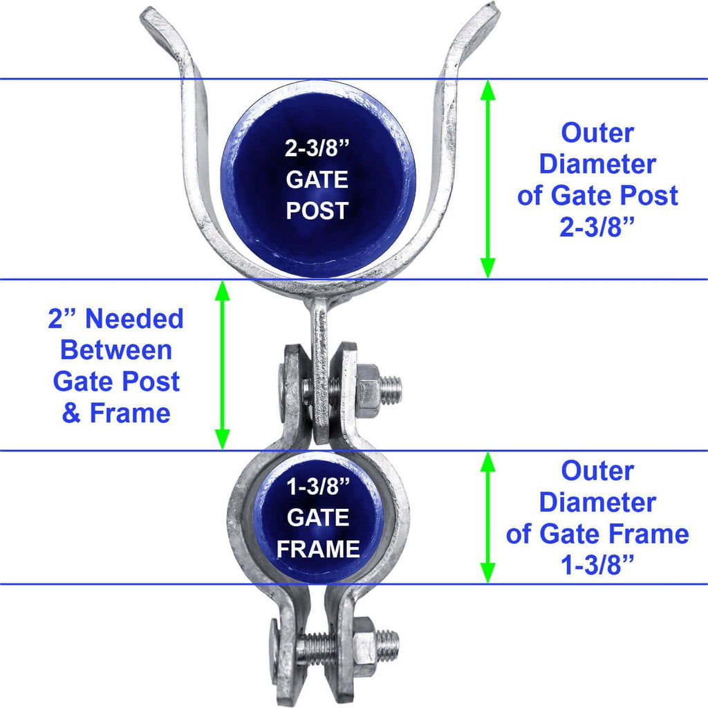 1-3/8' x 2-3/8' Chain Link Fence Gate Fork Latch - Galvanized - with Hole for Padlock - CASE Qty 25