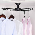 360° Rotating Corner Closet Rod - Heavy Duty Metal Round Clothing Brackets for Hanging Clothes, Space Saving Wardrobe Organizer for Cloakroom, 20.47in (black)