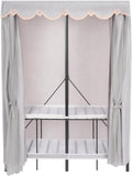 50x20x68 inch Wardrobe Closet Rack with Cover, 1100lbs Capacity Heavy-duty Metal Clothing Coat Storage Rack, Foldable Garment Rack for Hanging Clothes for Bedroom (Grey)