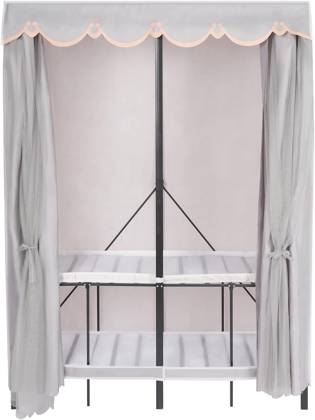 50x20x68 inch Wardrobe Closet Rack with Cover, 1100lbs Capacity Heavy-duty Metal Clothing Coat Storage Rack, Foldable Garment Rack for Hanging Clothes for Bedroom (Grey)