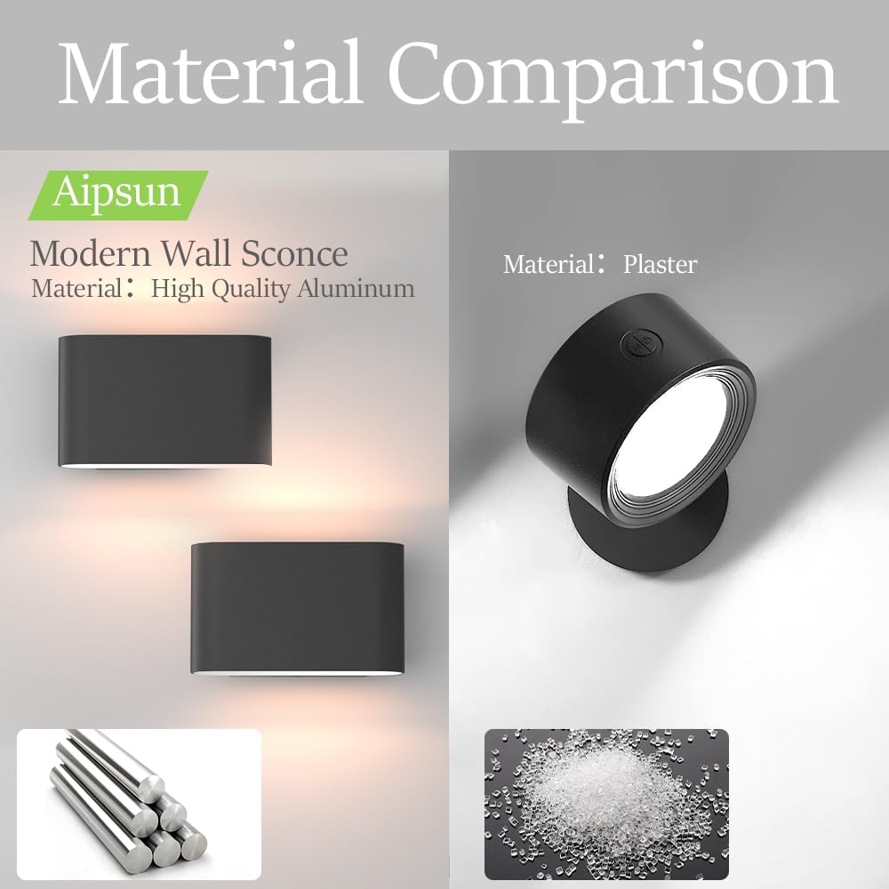 Aipsun Black Modern LED Wall Sconces 4 Packs Indoor Wall Lights Hardwired Up and Down Wall Mount Light for Living Room Bedroom Hallway Corridor Conservatory Warm White 3000K(with G9 Bulbs)