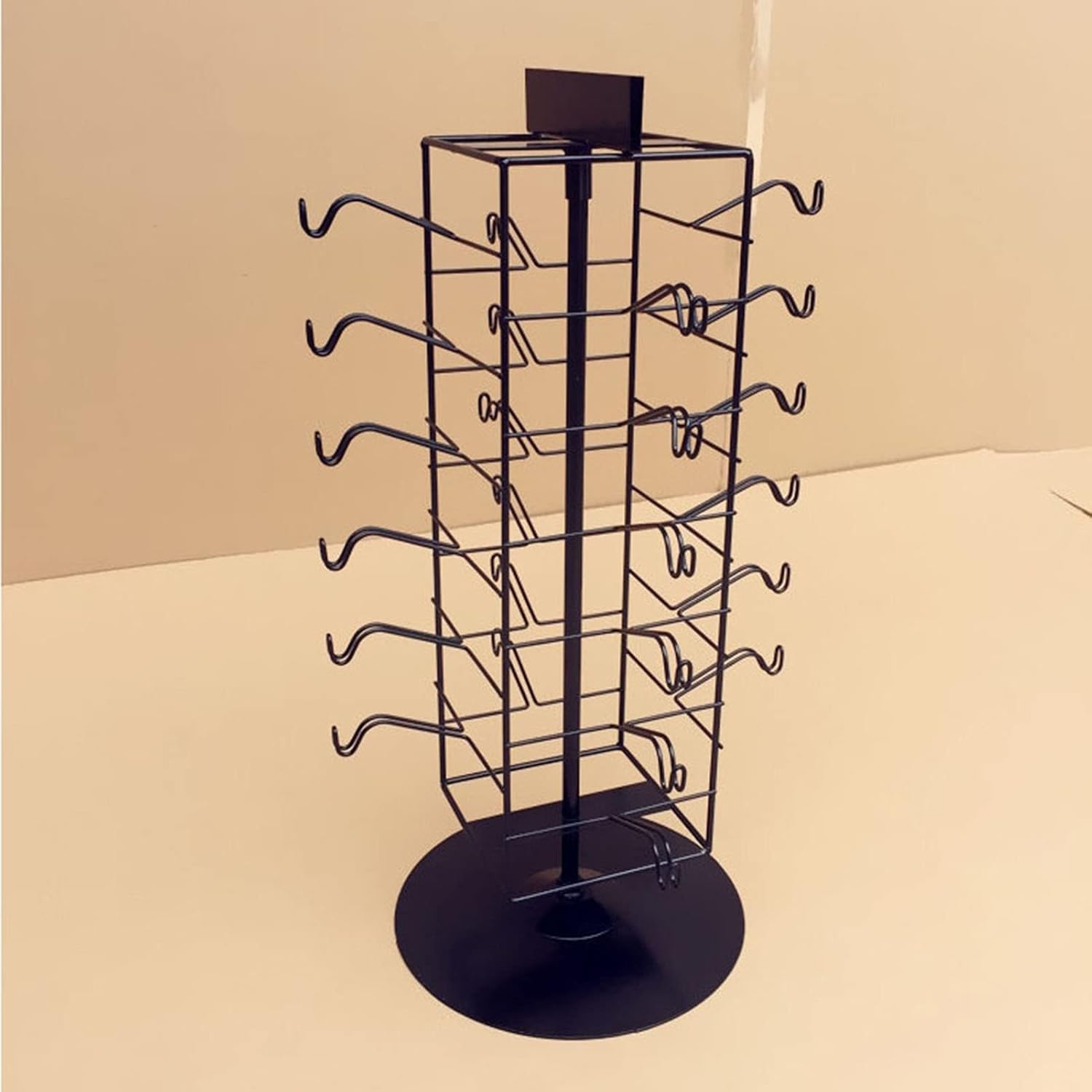 Retail Display Sunglasses Holders Organizer,Modern 6 Tiers Table Top Rotating Glasses Stand Storage Eyewear Metal Display Rack,Optical Shop Reading Glasses Display Rack F