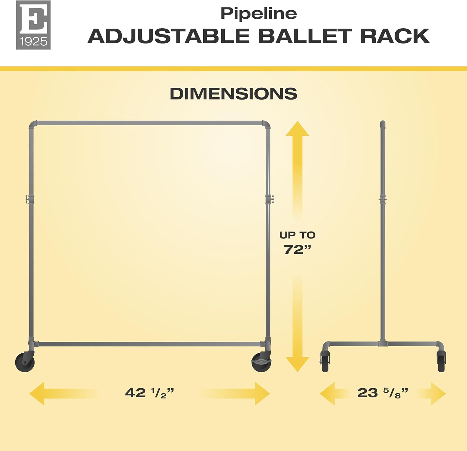 Adjustable Rolling Rack – Econoco Vintage Pipeline 2 Way Ballet Clothes Hanging Fixture