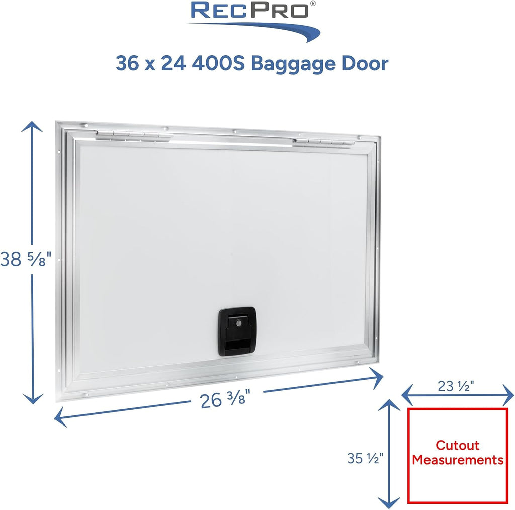 RecPro Square RV Baggage Door | Compartment Storage | RV Storage | Trailer Storage | Camper Storage (36' W x 24' H) | Made in America