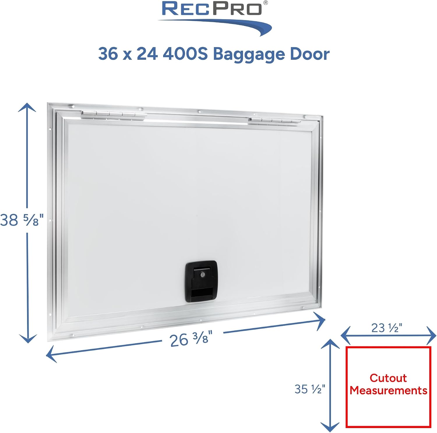 RecPro Square RV Baggage Door | Compartment Storage | RV Storage | Trailer Storage | Camper Storage (36' W x 24' H) | Made in America