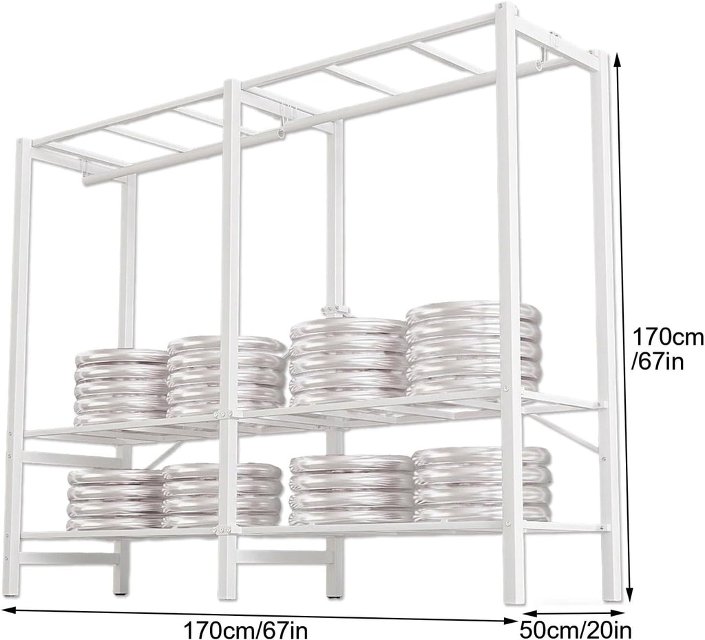 Portable Closet with Cover, Heavy-Duty Portable Wardrobe Closet, 2000lbs Weight Capacity, Foldable Garment Rack for Hanging Clothes and Coats(170cm/67in)