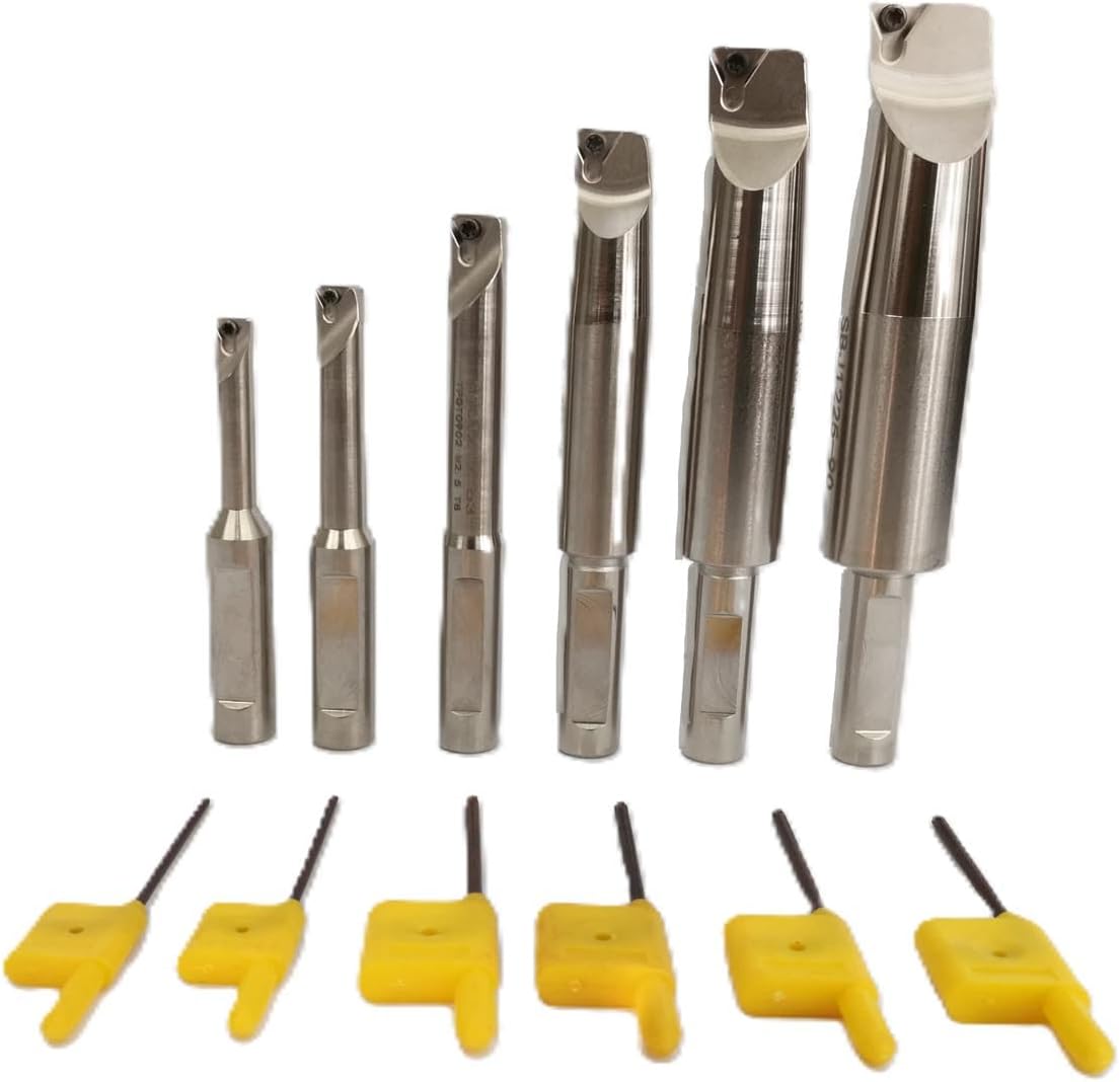 M10 MT2 BORING HEAD 2INCH PLUS 1/2 Boring Bar 6pcs Set (Inserts included) 1/2' -2'