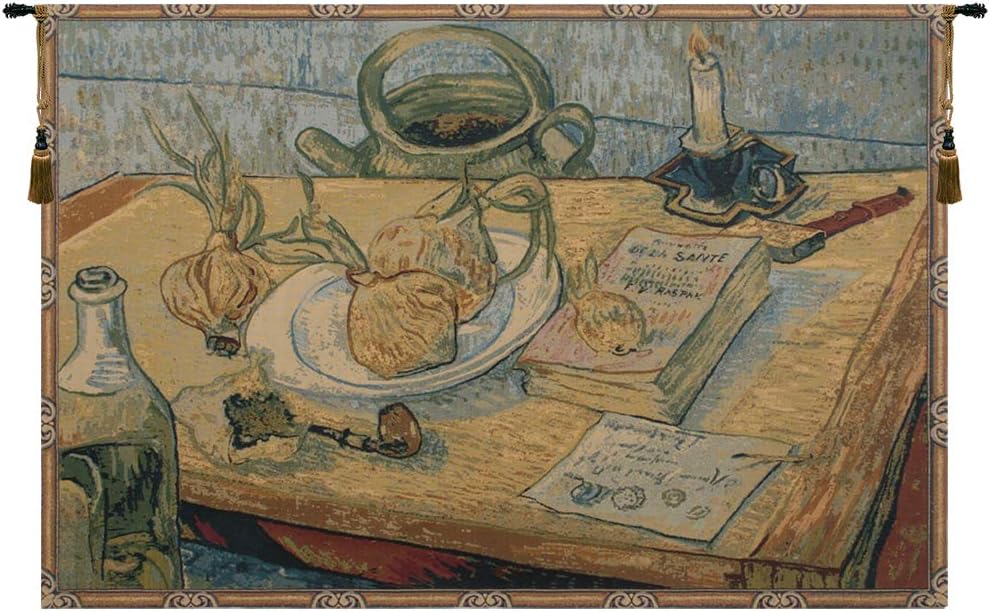 Charlotte Home Furnishings Inc. Garlic Still Life Italian Tapestry Wall Hanging 38 X 53 Inch Viscose Cotton And Polyester Blend Wall Art Perfect For Home Decor And Wall Decor By Vincent Van Gogh