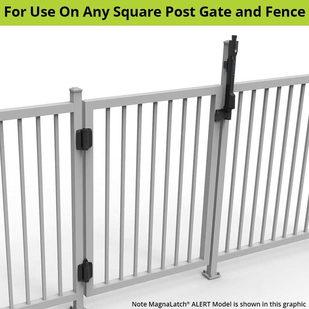 D&D Technologies MLTPTCA1CAPSPKA Pool Safety Gate Hardware Kit with MagnaLatch Top Pull 20-inch Gate Latch, Self-Closing TruClose Hinges and Safety Cap for Child Protection & Spacer for 2' Gate Gaps