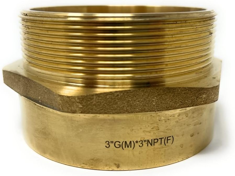 Cascada Lead-Free Brass Adapter, G Thread British BSPP Male to NPT Female (3' x 3' (2 Pieces))