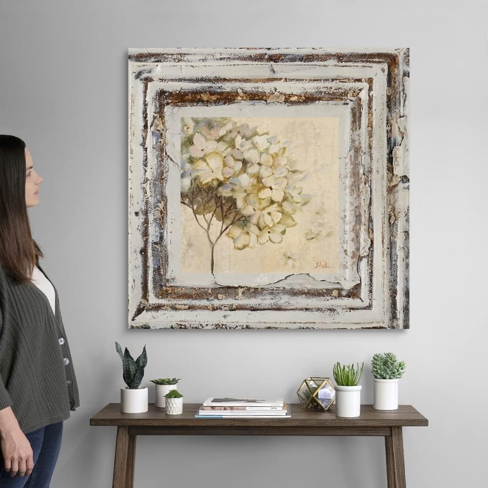 CANVAS ON DEMAND Flowers and Leaves Square VI Canvas Wall Art Print by Patricia Pinto, Home Decor, Artwork, 36'x36' Floral Artwork