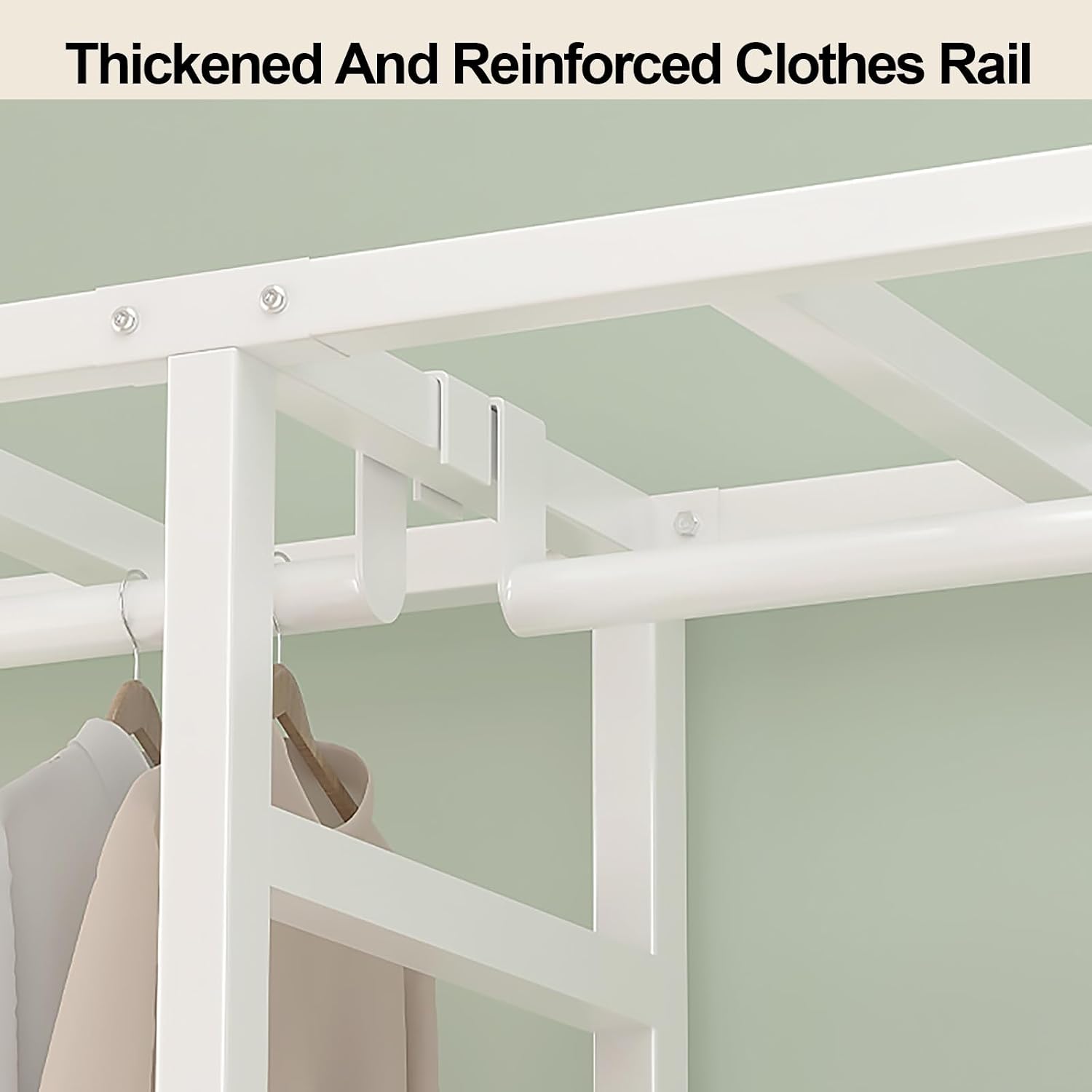 Foldable Portable Wardrobe Closet With Cover, Metal Garment Rack For Hanging Clothes, Clothing Rack, Enclosed Curtain Metal Clothing Organizer For Bedroom(Green,203x175x52cm)