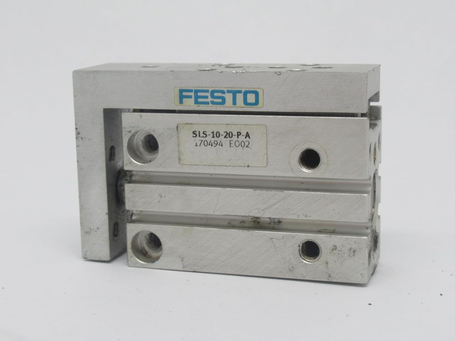 FESTO SLS-10-20-P-A (170494), 10 MM BORE, 1-10 BAR, 20 MM STROKE, DOUBLE-ACTING, ELASTIC CUSHIONING RINGS/PADS AT BOTH ENDS, HIGH-ALLOY STAINLESS STEEL HOUSING, M5 PNEUMATIC CONNECTION, MINI SLIDE, SE