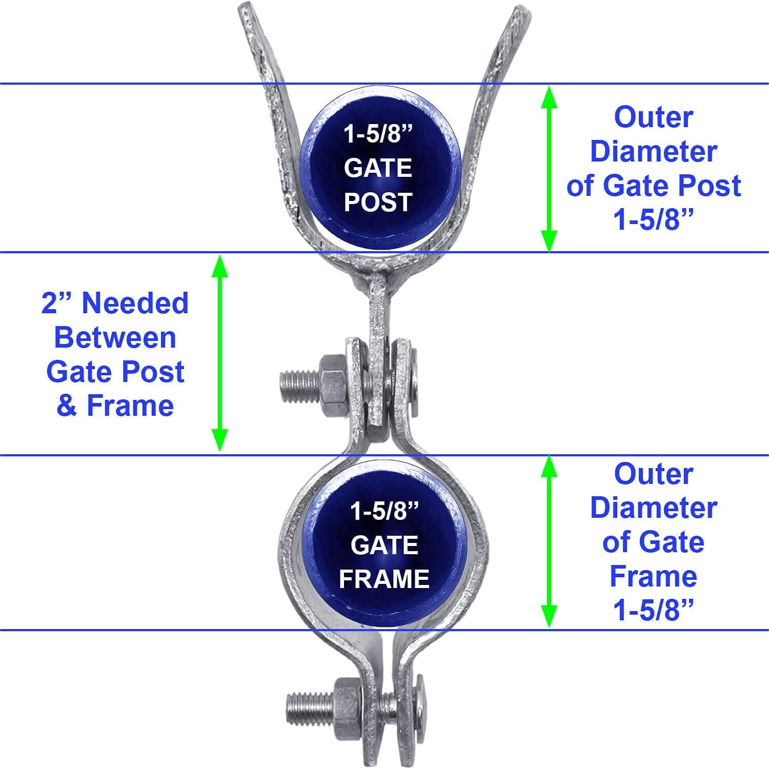 1-5/8' x 2-3/8' Galvanized Chain Link Fork Latch for Gates with Padlock Hole - Case of 25