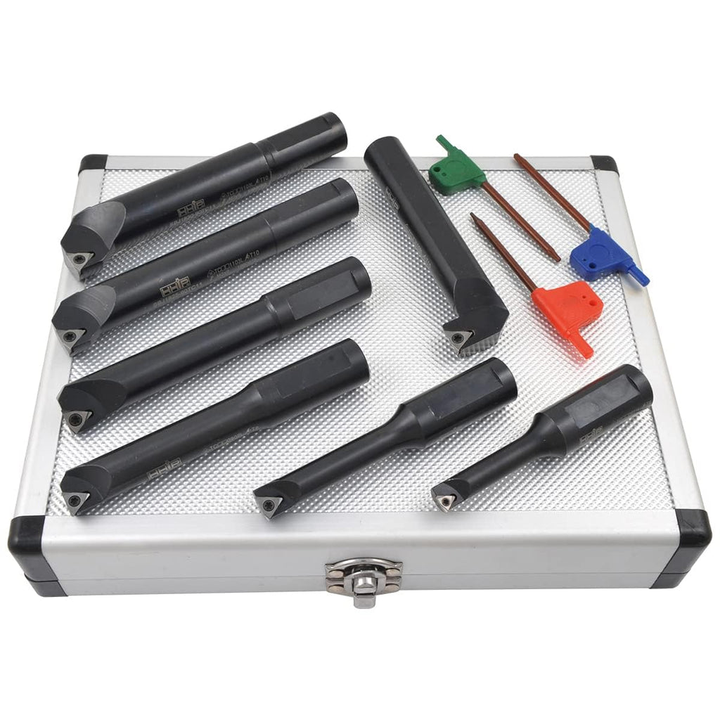 HHIP 1001-0718 7 Piece 18mm Round Shank Indexable Boring Bar Set