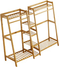 Clothing Rack for Hanging Clothes Shoe Storage Portable with Shelf Bamboo Garment Rack for Bedroom Living Room Home Skirts