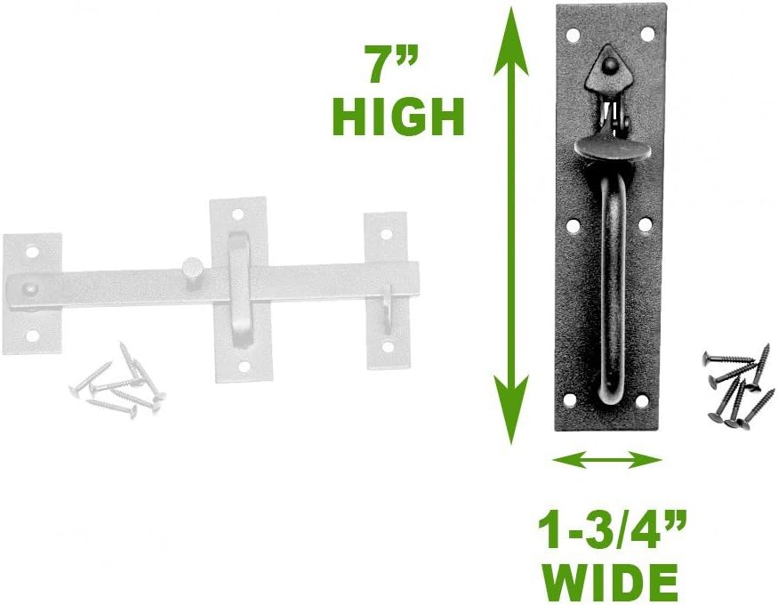 Renovators Supply Manufacturing Black Iron Norfolk Thumb Door Latches Traditional 7' H Suffolk Thumb Gate Or Door Latches Black Powder Coated Two Sided Colonial Locks With Mounting Hardware Pack Of 10