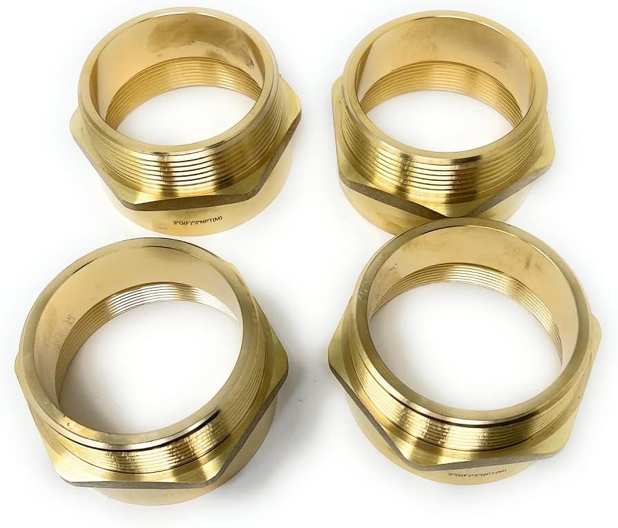 G Thread (British BSPP) Female to NPT Thread Male Pipe Fitting Adapter - Lead-Free Adapter (Four, 3 inch)