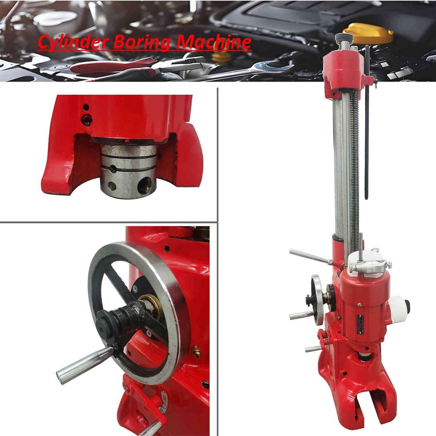 220V T8016A Cylinder Boring Machine, 3.15-6.5in Boring Range, 15.75in Max Depth, for Cylinder Refurbishment and Renovation, for Motorcycle and Automobile