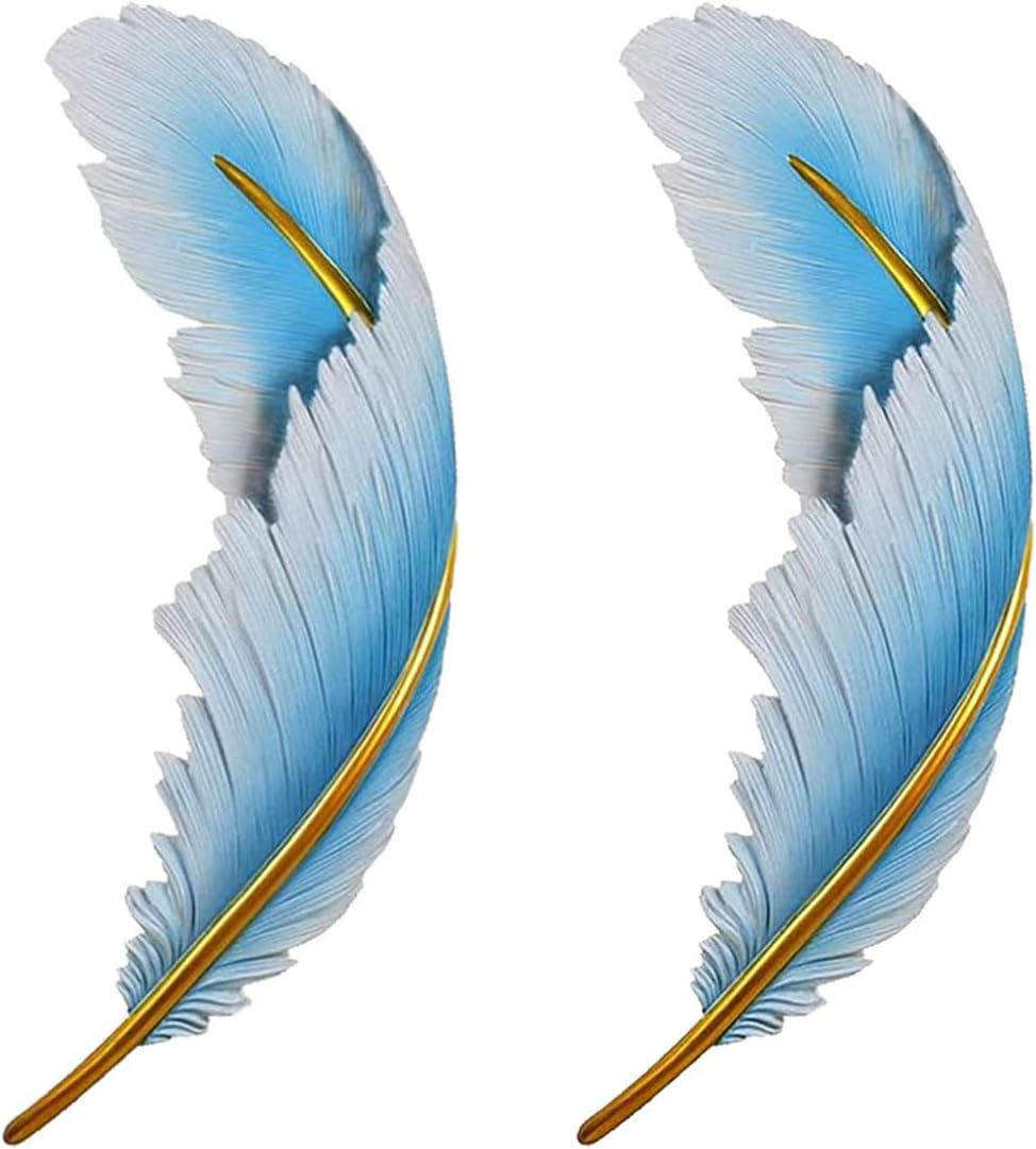 Art Deco Wall Light Modern led Wall Light Sconce Blue Feather Design 3000k-6000k Mid-Century Wall Lights Feather lamp Dimmable Sconce for Bedroom Living Room Dining Room Hallway