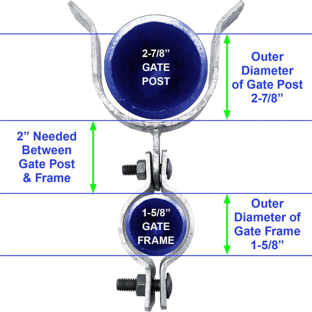 1-5/8' x 2-7/8' Galvanized Chain Link Fork Latch for Gates with Padlock Hole - Case of 25