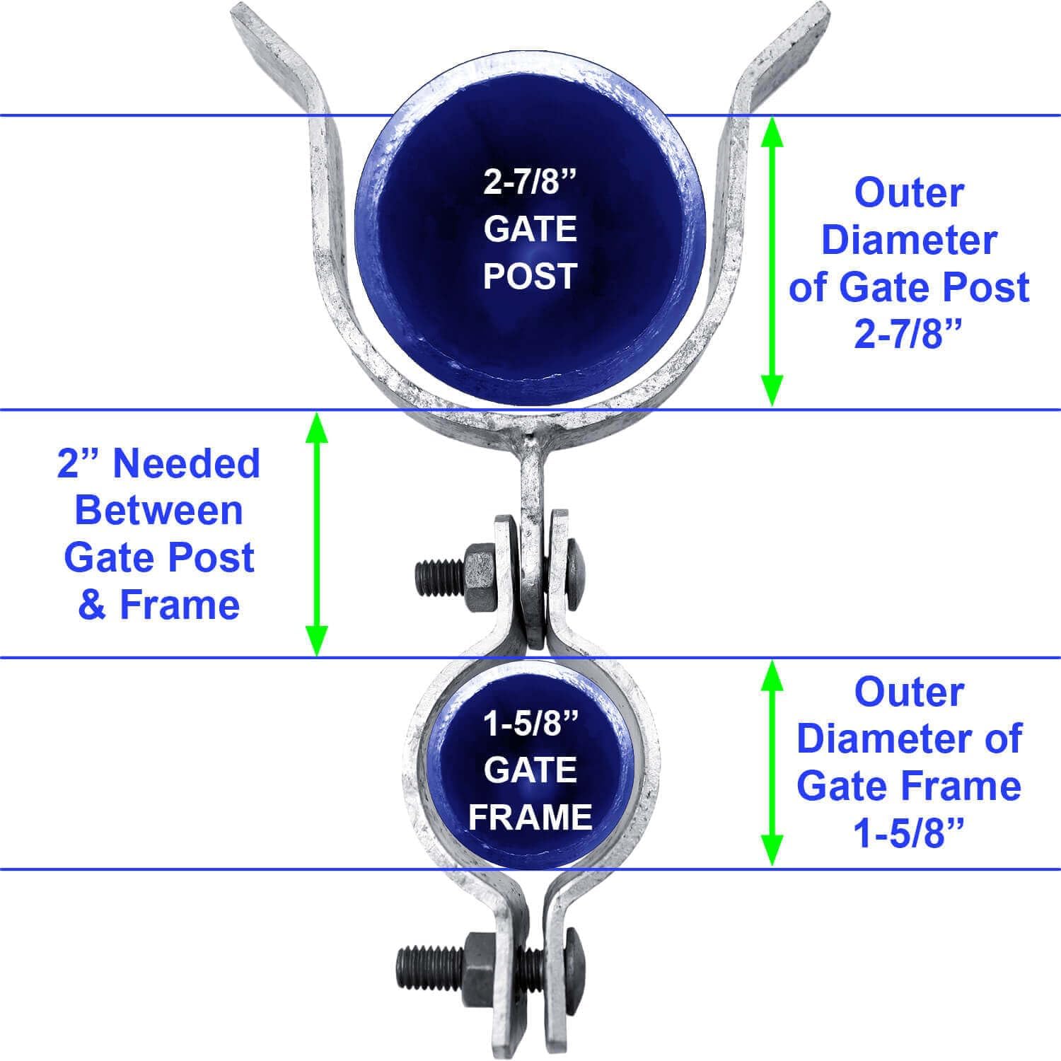 1-5/8' x 4' Galvanized Chain Link Fork Latch for Gates with Padlock Hole - Case of 25