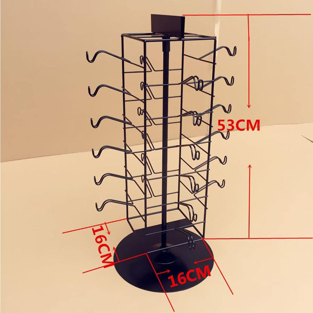 Retail Display Sunglasses Holders Organizer,Modern 6 Tiers Table Top Rotating Glasses Stand Storage Eyewear Metal Display Rack,Optical Shop Reading Glasses Display Rack F
