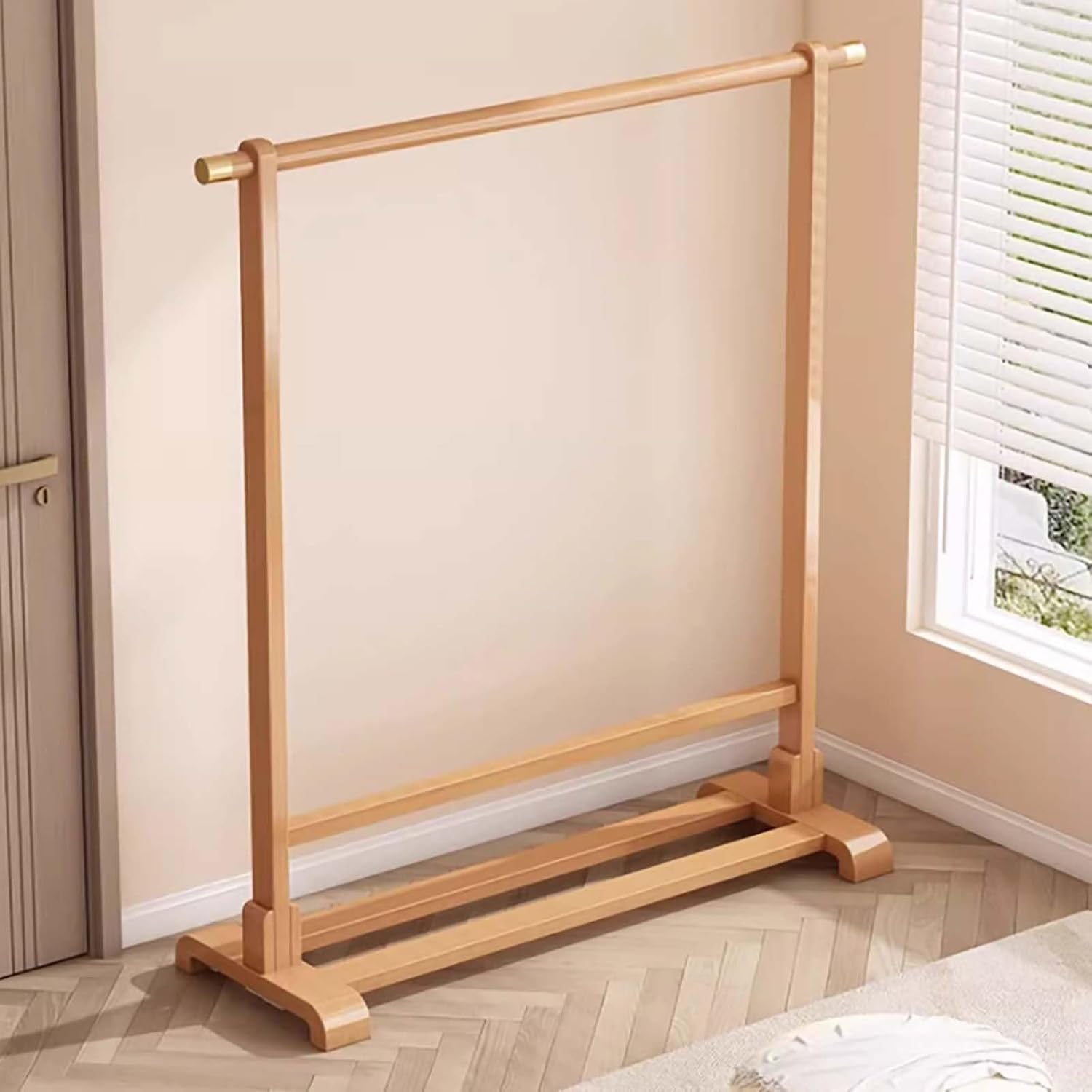 Bamboo Clothes Rack, Garment Rack with Shelf, Clothing Rack for Hanging Clothes, Coats, Skirts, Shoes, Bags, Easy Assembly(Natural,80cm/31.5in)