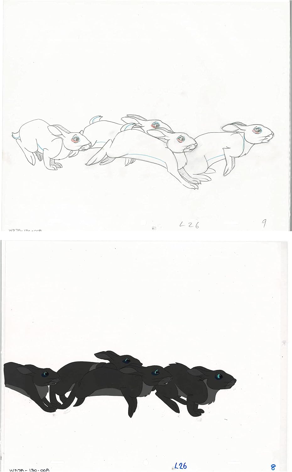 2 lot Watership Down 1978 production Animation Cel AND Drawing 130-8