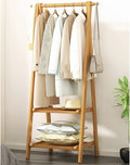 Bamboo Wood Garment Rack, with Storage Shelves, Clothes Hanging Rack, for Entryway Living Bedroom (Brown 66 * 40 * 160cm)