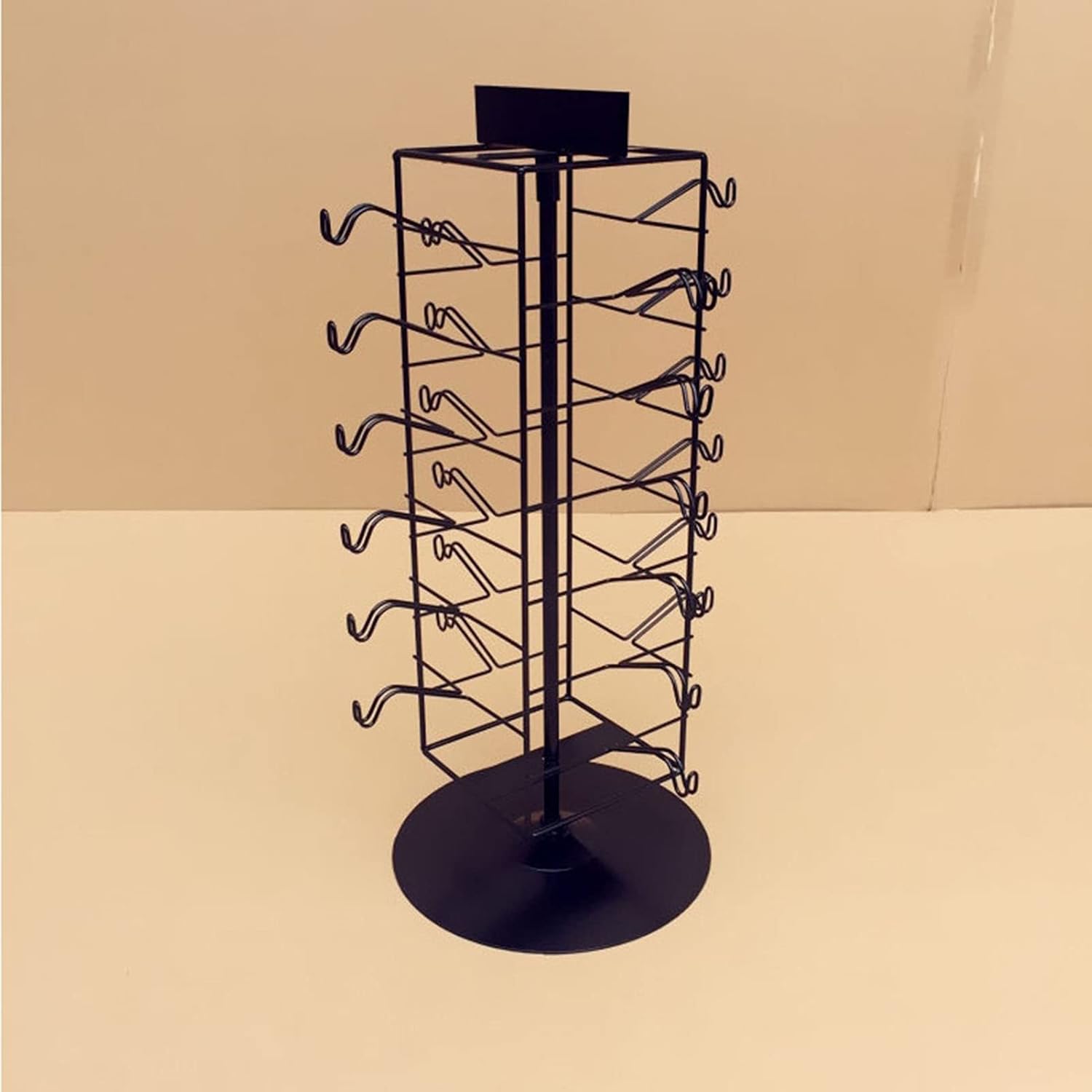 Retail Display Sunglasses Holders Organizer,Modern 6 Tiers Table Top Rotating Glasses Stand Storage Eyewear Metal Display Rack,Optical Shop Reading Glasses Display Rack F