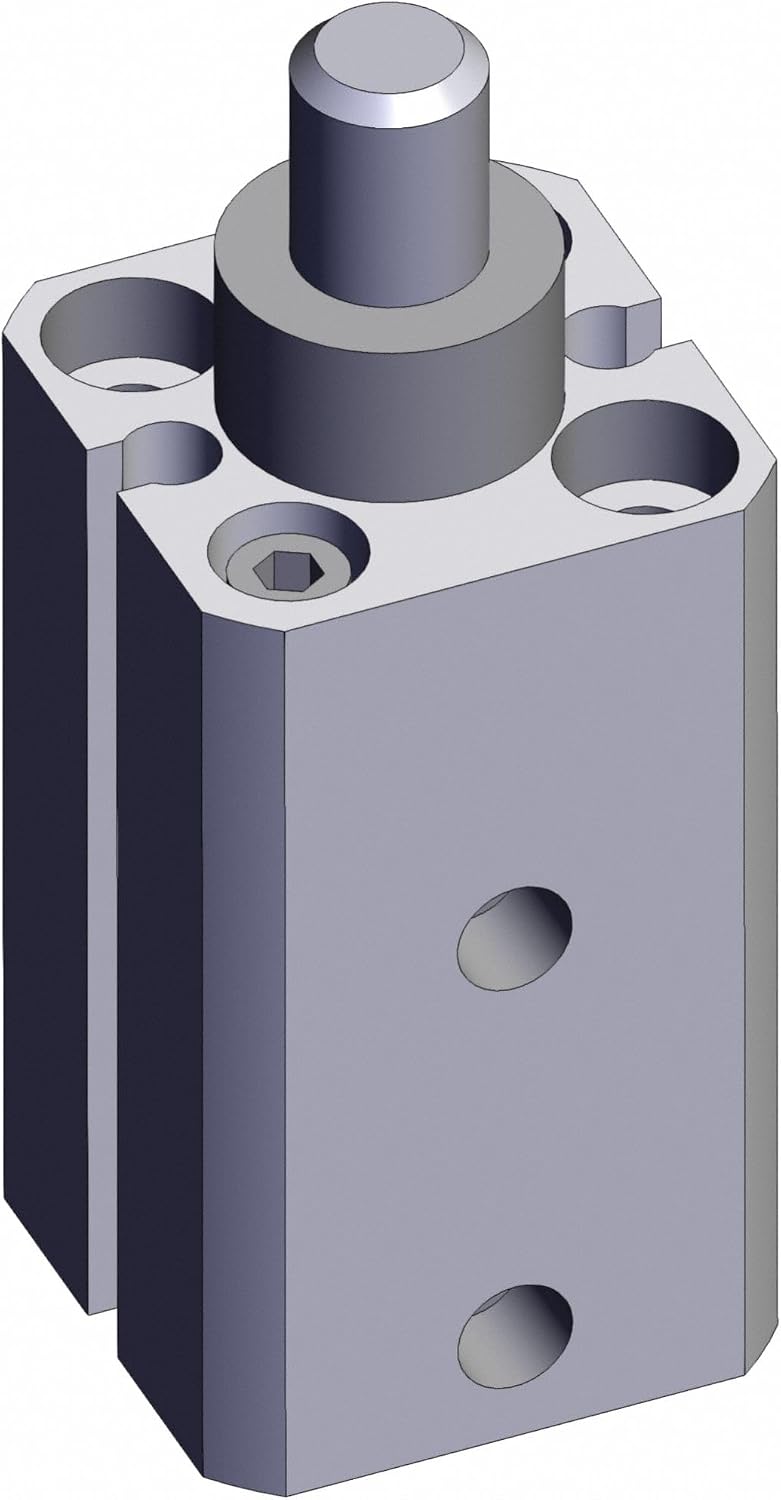 Stopper Air Cylinder: 12 mm Bore Dia, 10 mm Stroke Through-hole Mounting, Round Bar, RSDQB12-10D, 826HX0