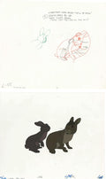 2 lot Watership Down 1978 production Animation Cel AND Drawing of Bigwig 130-14