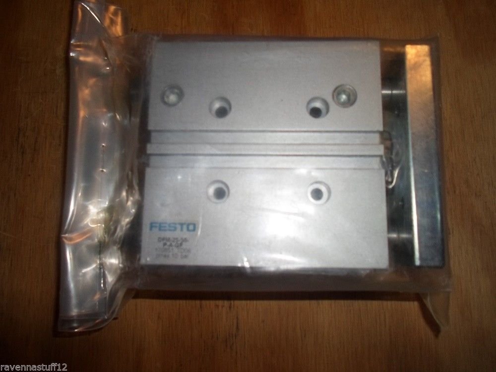FESTO DFM-25-50-P-A-GF (170851), 1.5-10 BAR, 25 MM BORE, 50 MM STROKE, DOUBLE-ACTING, ELASTIC CUSHIONING RINGS/PADS AT BOTH ENDS, G1/8 PNEUMATIC CONNECTION, GUIDED ACTUATOR, NBR SEALS, SERIES DFM, SLI