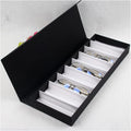 Eyeglass Displays Eyeglasses Organizer Case 9 Slots - Black Glasses Storage Box Eyewear Tray Holder Display Box with Lid, Suitable for Small Glasses Display Risers