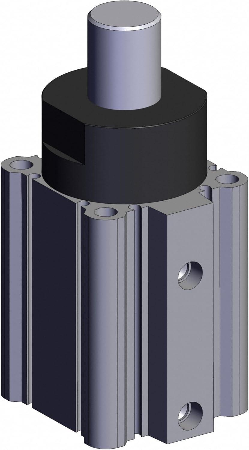 Stopper Air Cylinder: 50 mm Bore Dia, 25 mm Stroke Both Ends Tapped Mounting, Round Bar, RSDQA50-25DZ, 826HW8