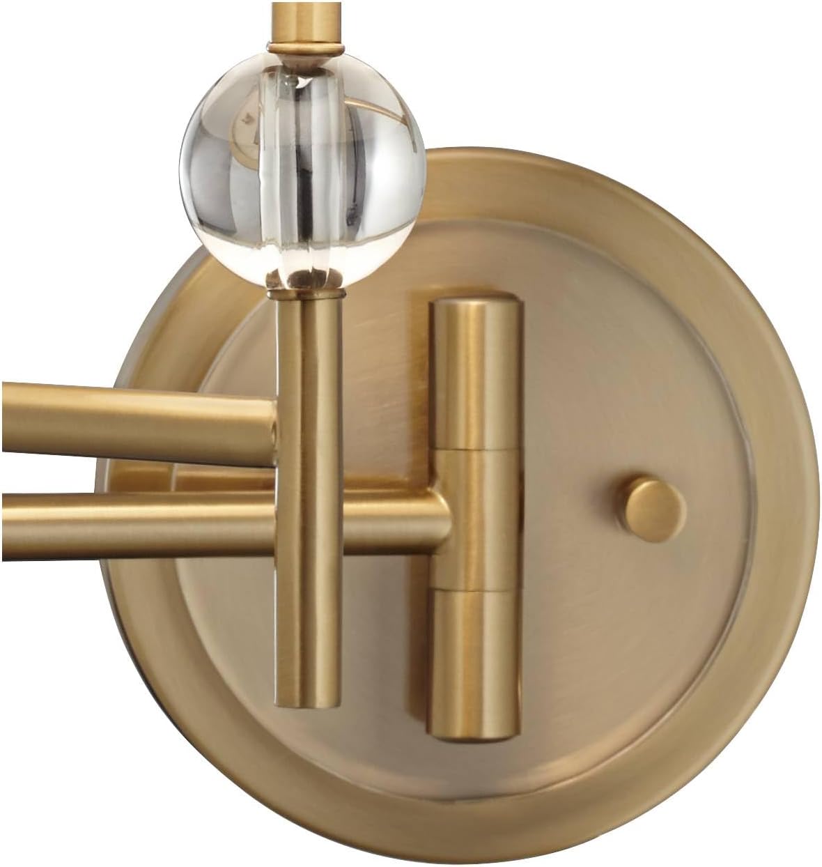 Possini Euro Design Kohle Modern Swing Arm Wall Lamps Set of 2 Polished Brass Plug-in Light Fixture Sheer White Double Drum Fabric Shade for Bedroom Bedside Reading Living Room Home Hallway Dining