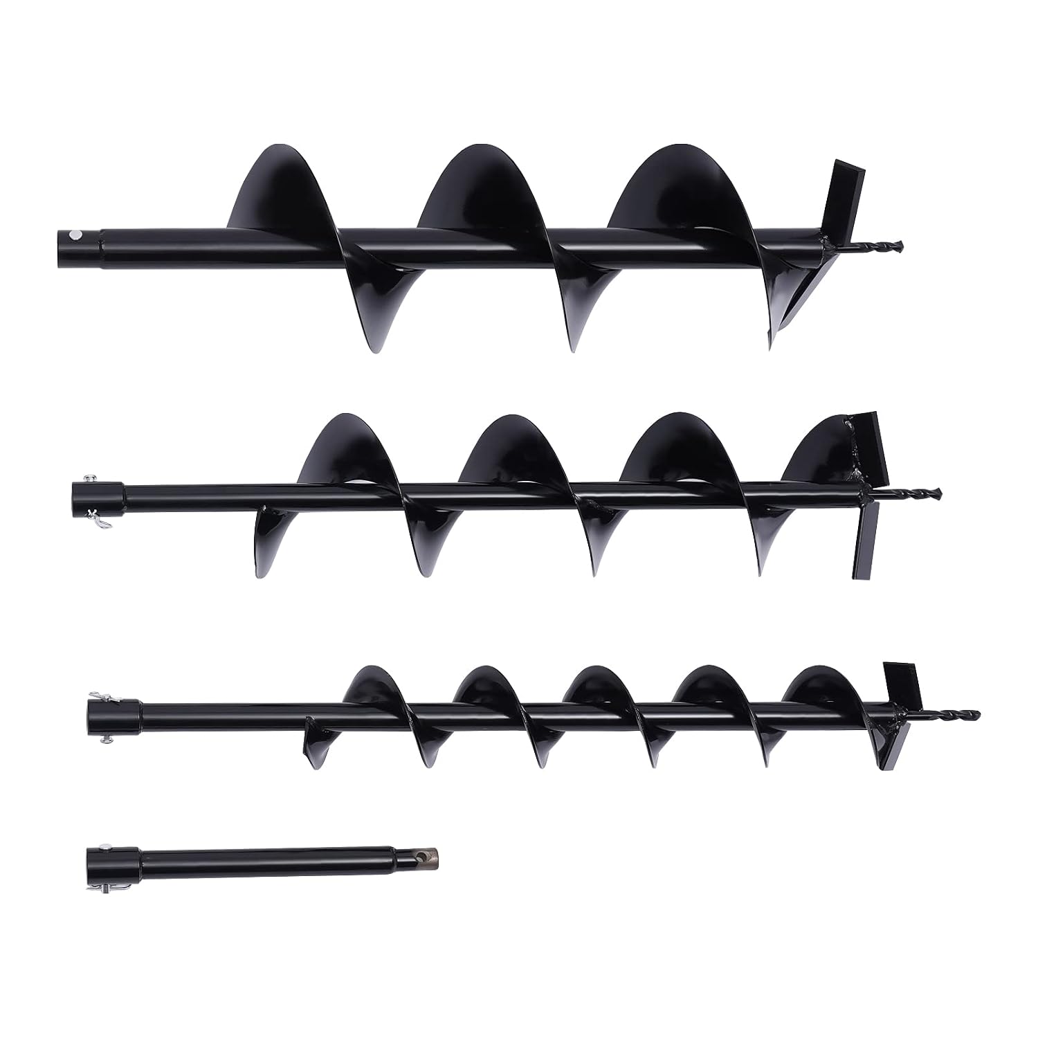 Fence Earth Auger, Petrol Borer 52cc 2.3HP 2-Stroke Post Hole Digger+Drill Bits 4' 6' 8' Bar Single Cylinder Air-Cooled System One Man Fence Earth Auger