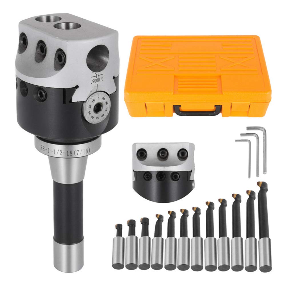 F1-3/4 in Boring Head + - 1-1/2-18 (7/16) Boring Bar + 3 / 4in Boring Cutter Set for CNC Milling Machines, Accurate Machining Tools Kit