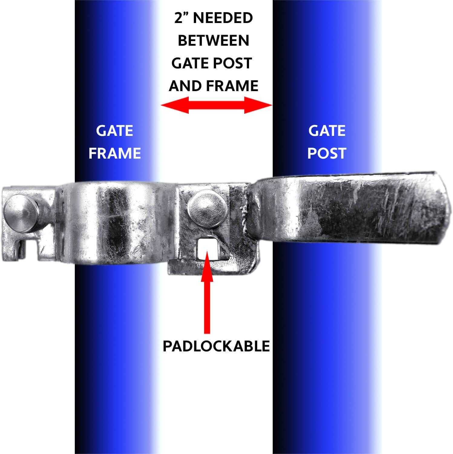 1-5/8' x 2-3/8' Galvanized Chain Link Fork Latch for Gates with Padlock Hole - Case of 25