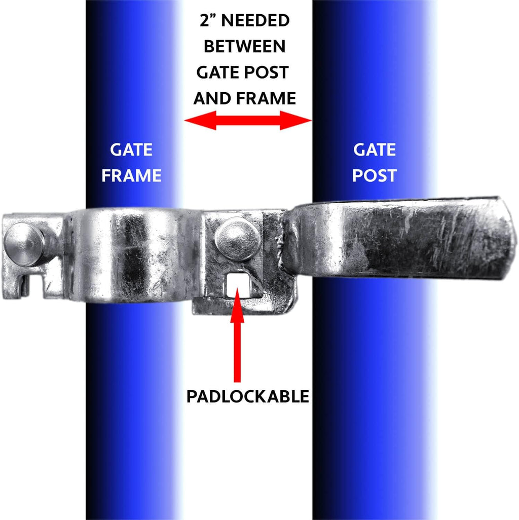 1-3/8' x 1-7/8' - Chain Link Fence Gate Fork Latch - Galvanized - with Hole for Padlock - CASE Qty 25