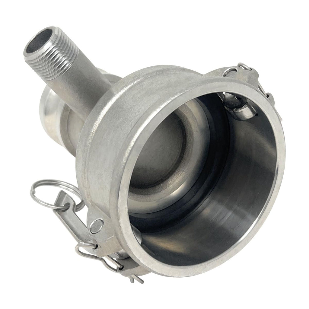 Gloxco Camlock Fitting, Type DA with 3/4' Pipe Tap, Stainless Steel, 3' Female Camlock Coupler x 2' Male Camlock Adapter, (CAM-3020-DAPT07-SS)