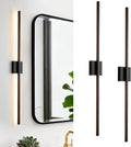 Wall Sconces Set of Two, Black Modern Wall Sconce Light for Bathroom, Living Room, Bedroom, Hardwired 3000K 40''