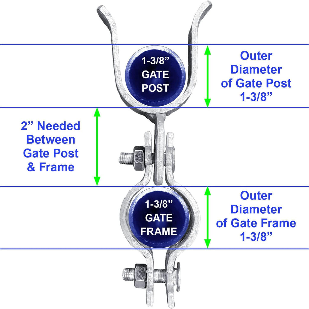 1-3/8' x 1-3/8' - Chain Link Fence Gate Fork Latch - Galvanized - with Hole for Padlock -CASE Qty 25