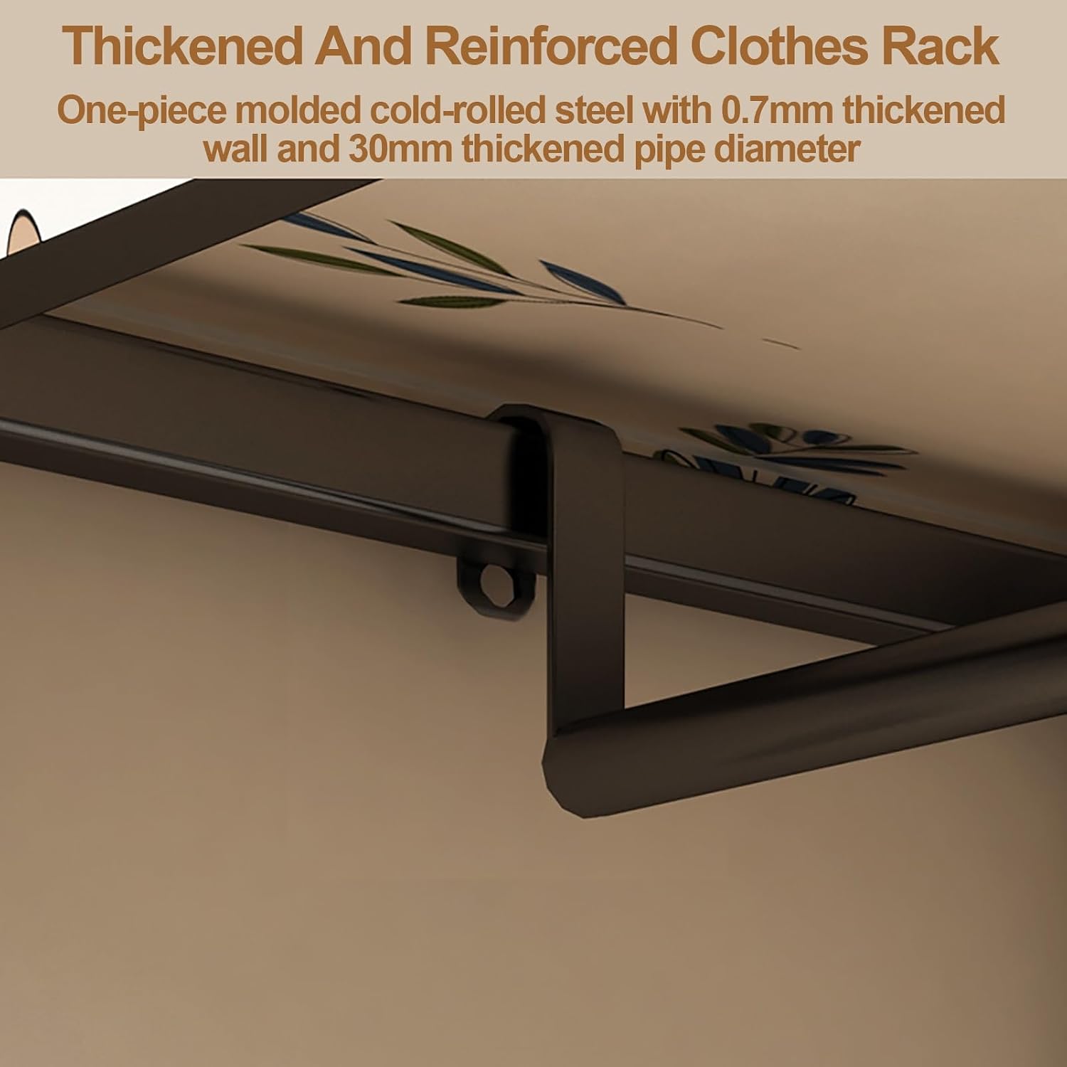 Heavy Duty Portable Wardrobe Closet With Cover, Metal Clothing Organizer For Bedroom, Foldable Garment Rack For Hanging Clothes, Clothes Rack Covered(Grey,145cm/57.1inch)