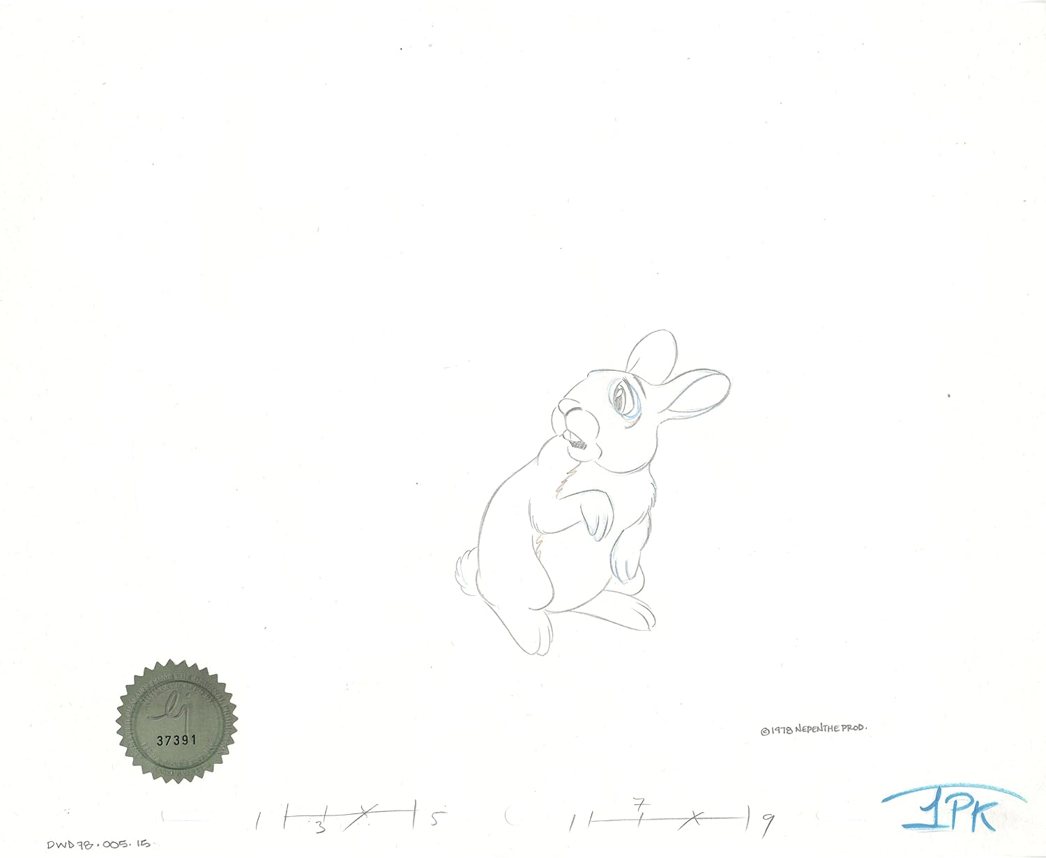 Watership Down 1978 Production Animation Cel Drawing with Linda Jones Enterprise Certificate of Authenticity 005-015