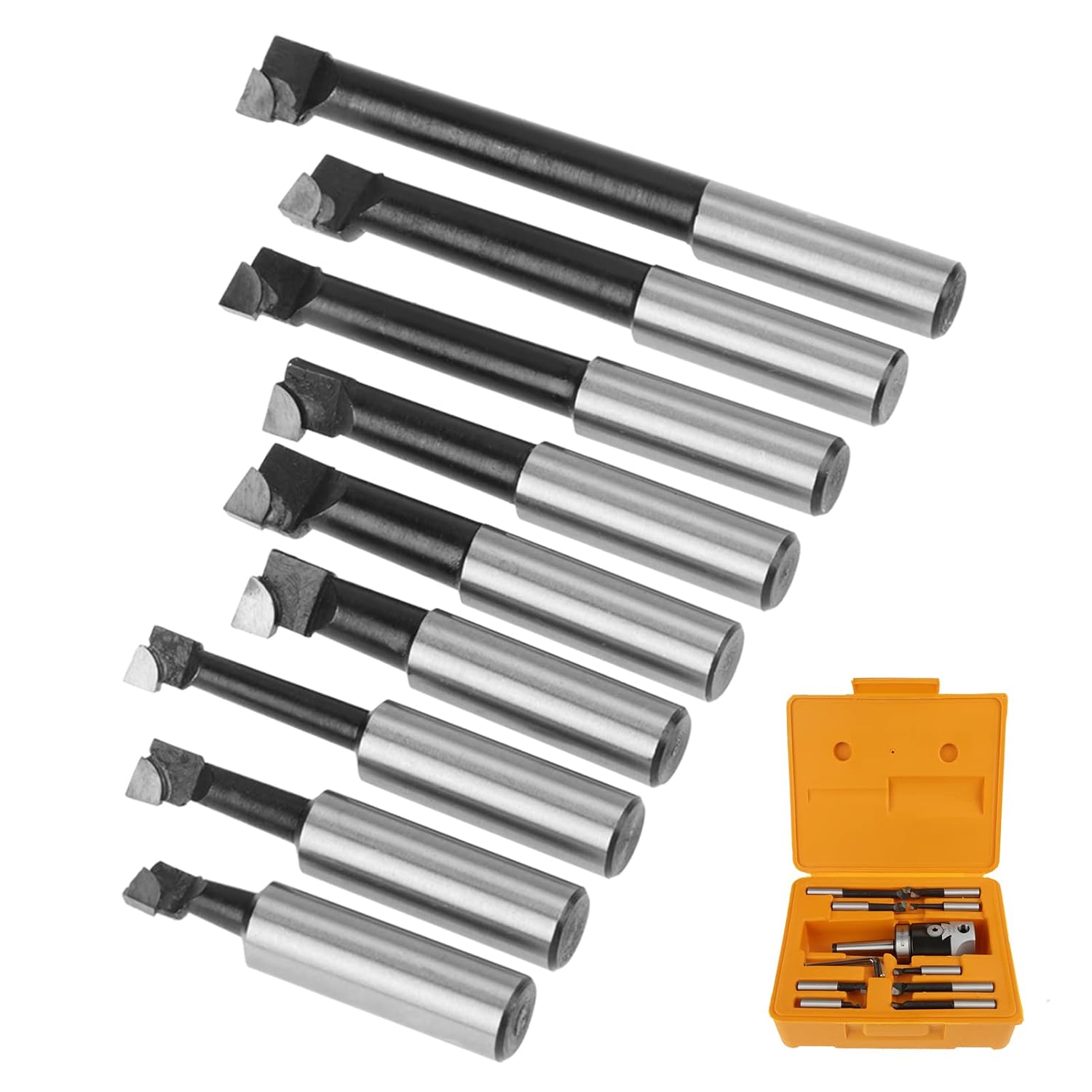 2 Boring Head Set 12 Pcs Carbide Boring Bars MT2 M10 F1 12 50mm Boring Head with 9pcs 12mm Boring Bars Milling Machine Accessories